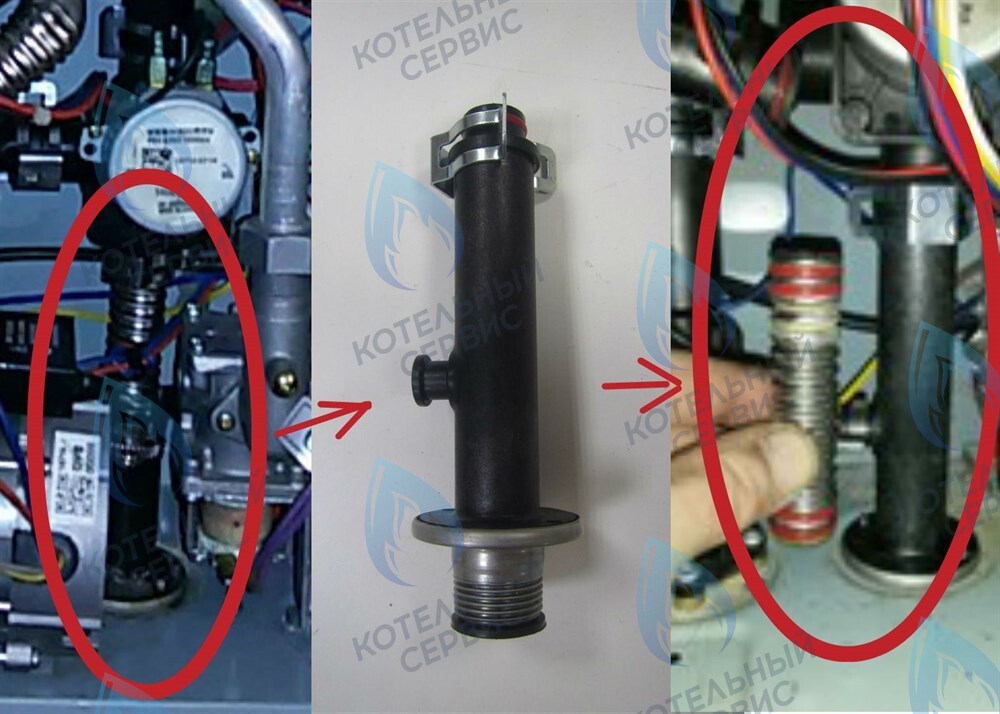H150510010 Ниппель трехходового с краном подпитки ELSOTHERM серия B с клипсой (трубка выхода ОВ с подпиткой) новая исправленная в Самаре
