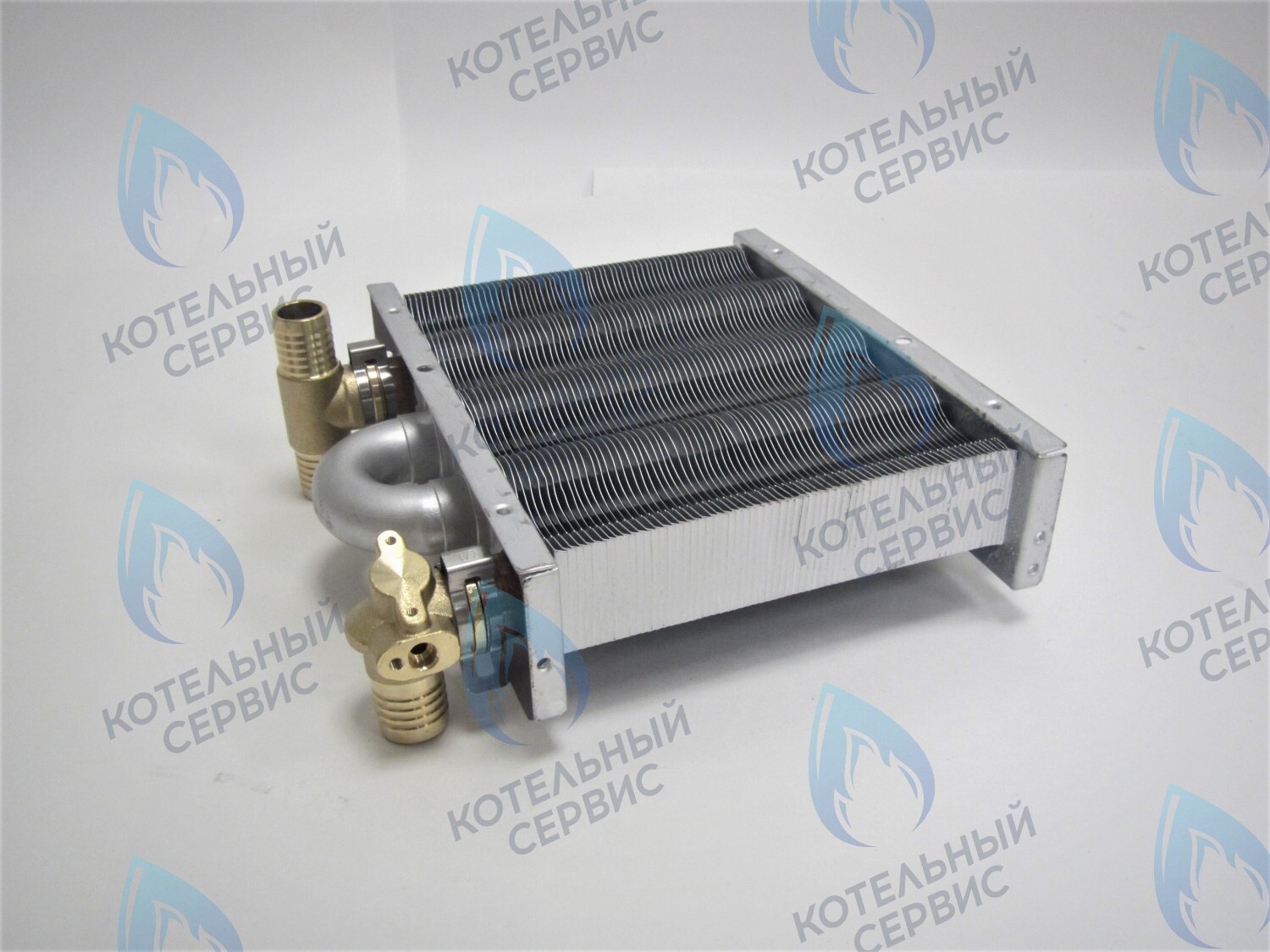 EM021-142-Фитинг-Комп Теплообменник первичный основной (с фитингами) 142мм 67 FIN (100 HSG/ICH/MSC) DAEWOO в Самаре