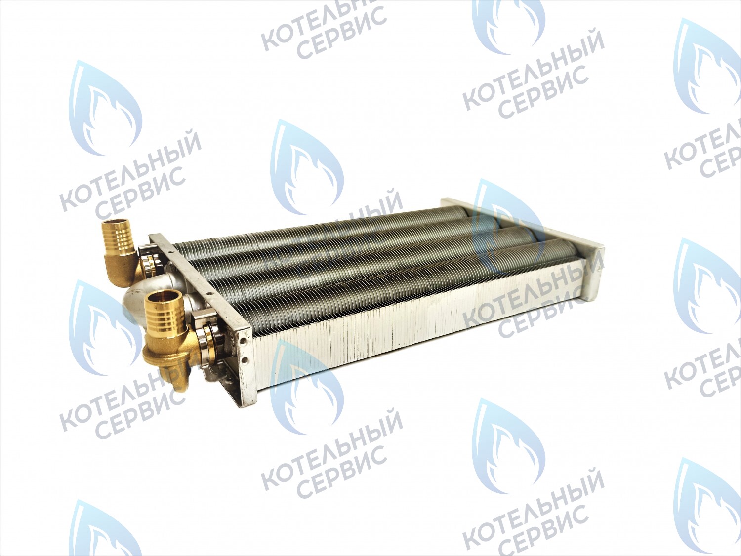 EM021-280-Фитинг-Комп Теплообменник отопления с фитингами (280 мм) 122 FIN (250-300MSC) DAEWOO в Самаре