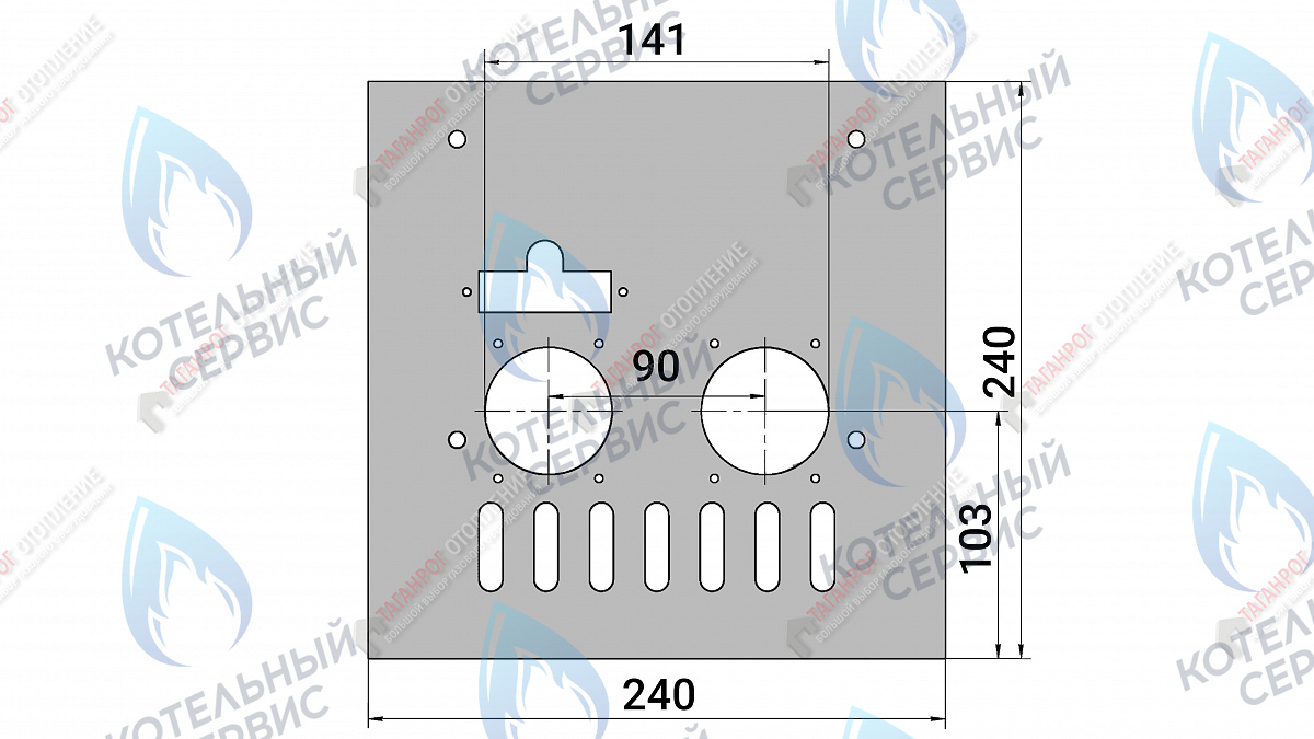 8448 ГазоГорелочное устройство панель 240*240 "Пламя" 15кВт Sit 630, Аналог (272мм, 2 р.) в Самаре