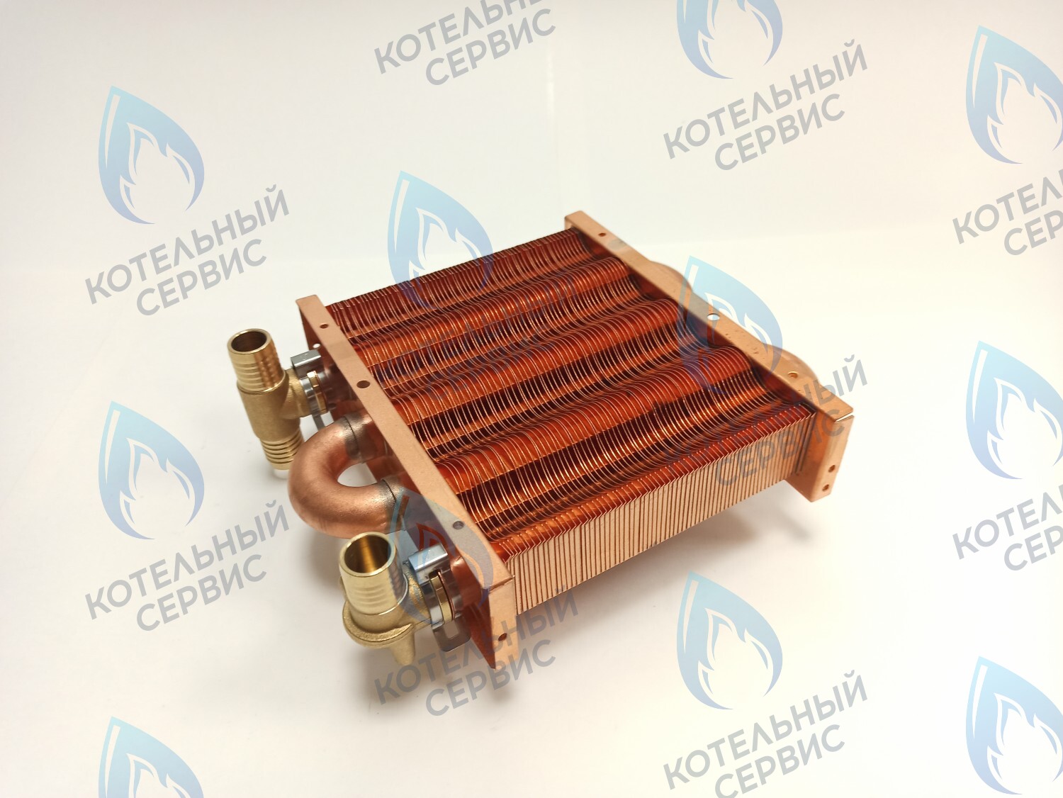 EM021-142-02-Фитинг-Комп Теплообменник отопления с фитингами (142 мм) 67 FIN (100 HSG/ICH/MSC) DAEWOO в Самаре