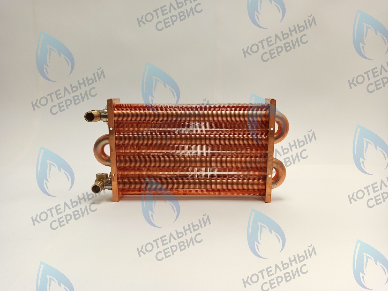 EM021-280-02-Фитинг-Комп Теплообменник отопления медный с фитингами (280 мм) 122 FIN (250-300MSC) DAEWOO в Самаре