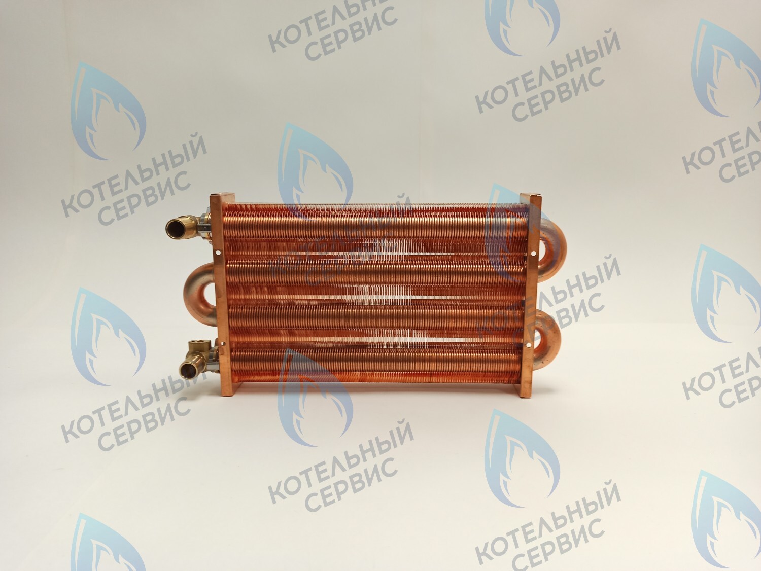 EM021-280-02-Фитинг-Комп Теплообменник отопления медный с фитингами (280 мм) 122 FIN (250-300MSC) DAEWOO в Самаре